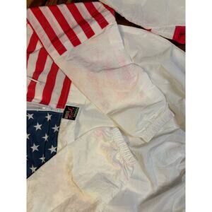 Vintage 80s surf style brand, American flag windbreaker and shorts set